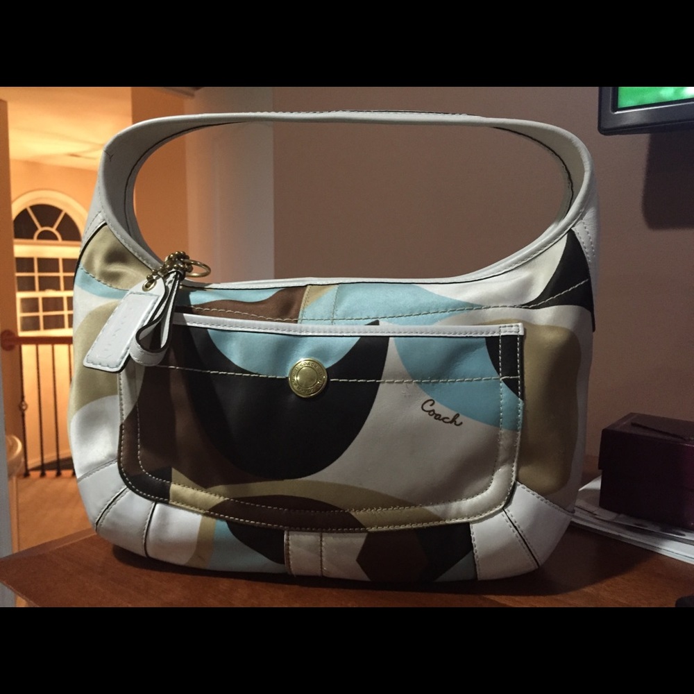 Coach multicolored pattern handbag